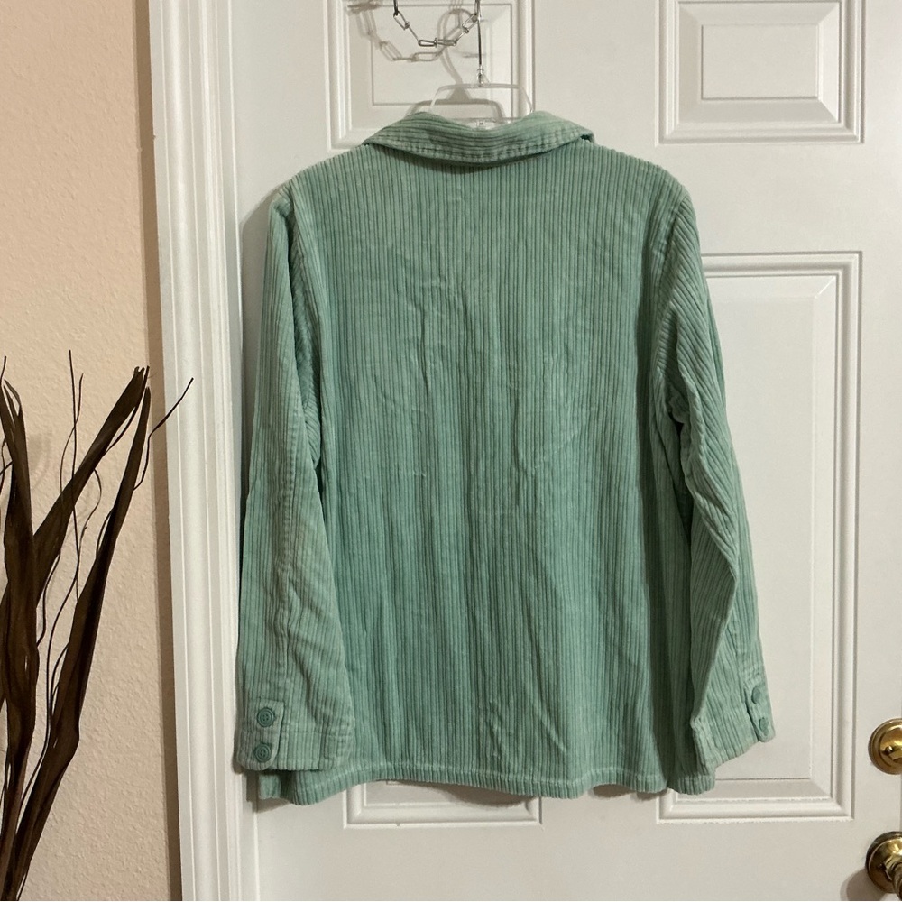 Studio Works Mint Green Corduroy Button Down Shirt Size XL - Picture 3 of 4